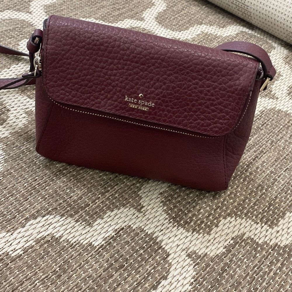 kate spade Burgundy Crossbody Bag with Gold Hardware - Picture 2 of 8